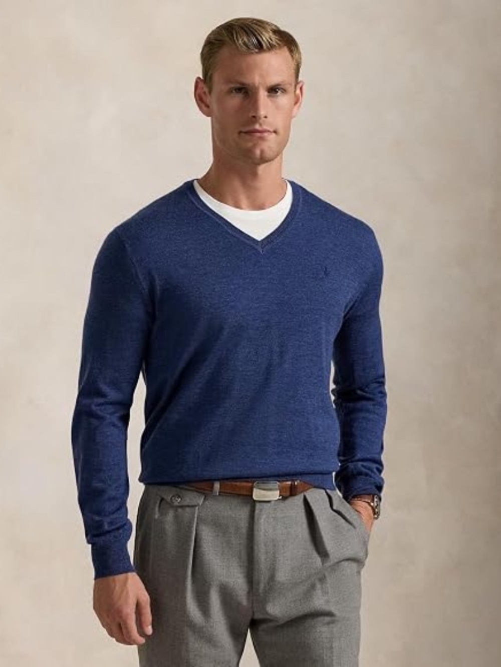 POLO Ralph Lauren Washable Merino Wool V-Neck Sweater